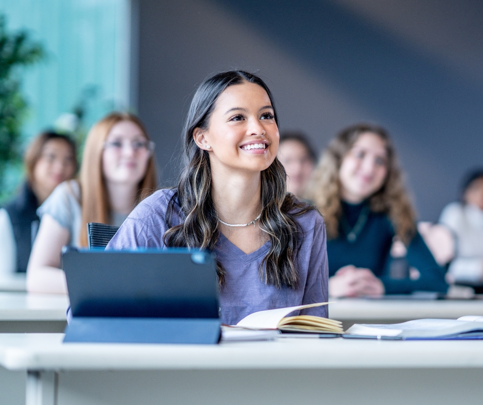 MBA student in classroom setting