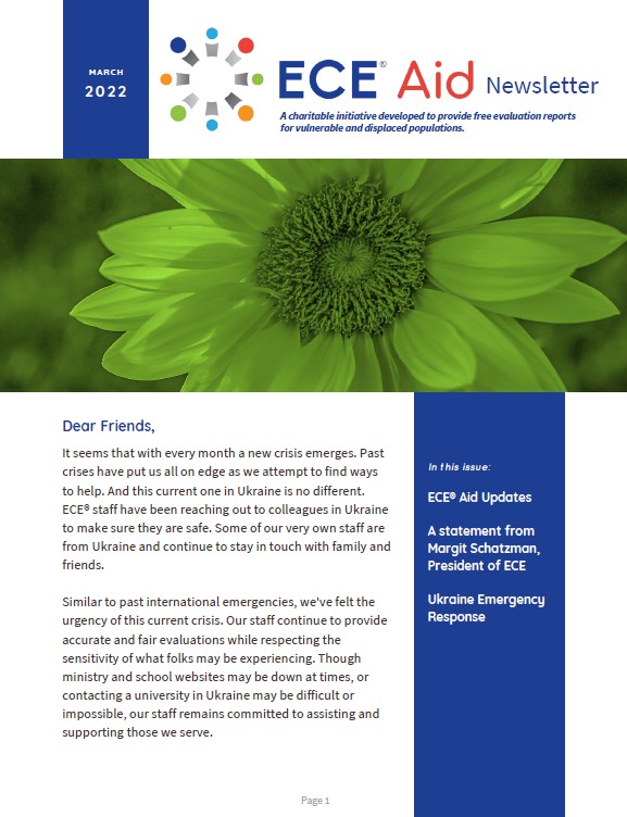 ECE Aid Newsletter March 2022