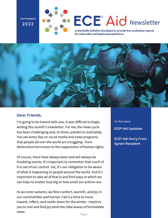 ECE Aid Newsletter September 2022