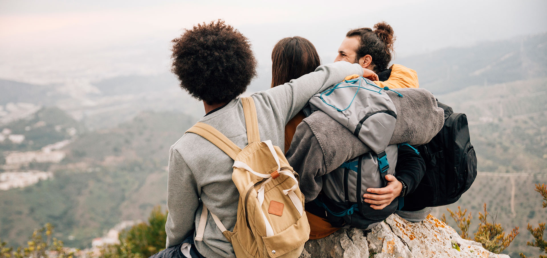 College students hanging together outdoors