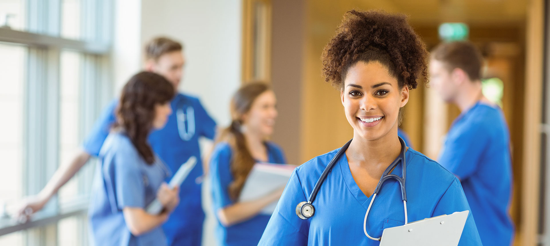 Medical student smiling