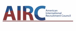 AIRC logo, acronym for American International Recruitment Council, in red and blue font.