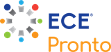 Logo of ECE Pronto featuring a multicolored pinwheel design with the name 'ECE Pronto' in blue and orange.