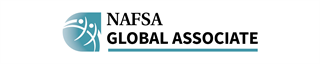 Logo of NAFSA Global Associate featuring a stylized globe with swooshes and text.