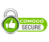 Comodo Secure emblem with a green checkmark and padlock, indicating verified security, transparent background.