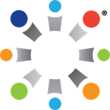 Trademark Logo of ECE with a colorful circular motif.