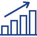 Bar chart icon showing growth